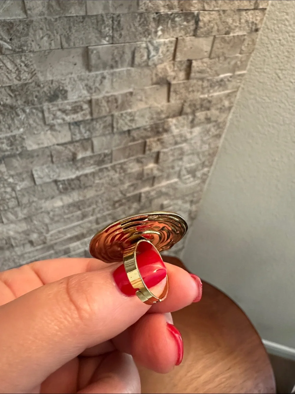 Gold Pearl Statement Open Ring - Women's Fashion Jewelry